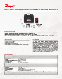 Thumbnail of document Data Sheet - 490W Wireless Hydronic Differential Pressure Manometer